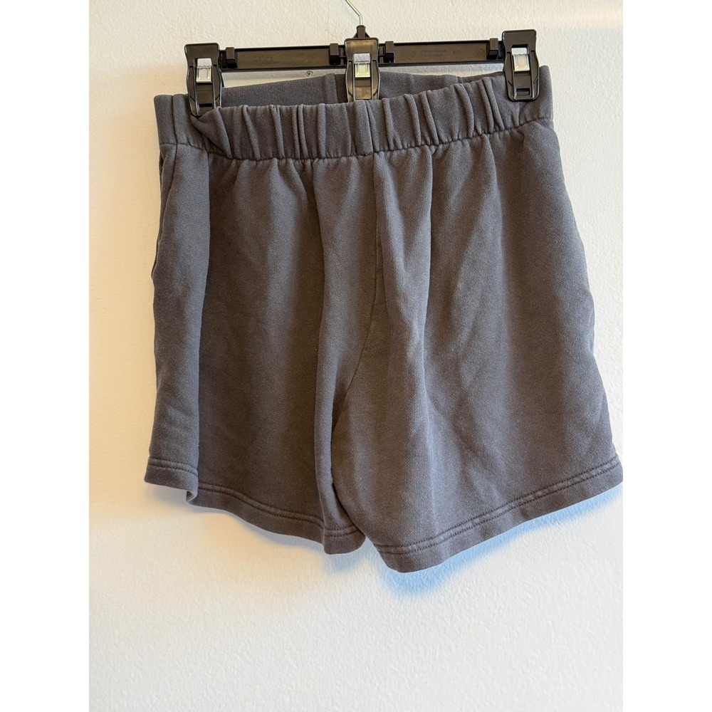 Aerie Womens‎ Fleece Lounge Shorts Charcoal Gray Elastic Waist High Rise 2831